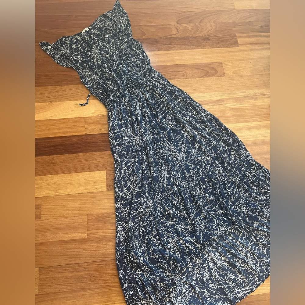 Lucky Brand Low-High Blue Floral Maxi Dress